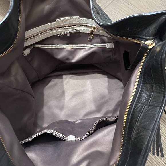 Henri Bendel Black Leather Tote with Tassels - Picture 5 of 6